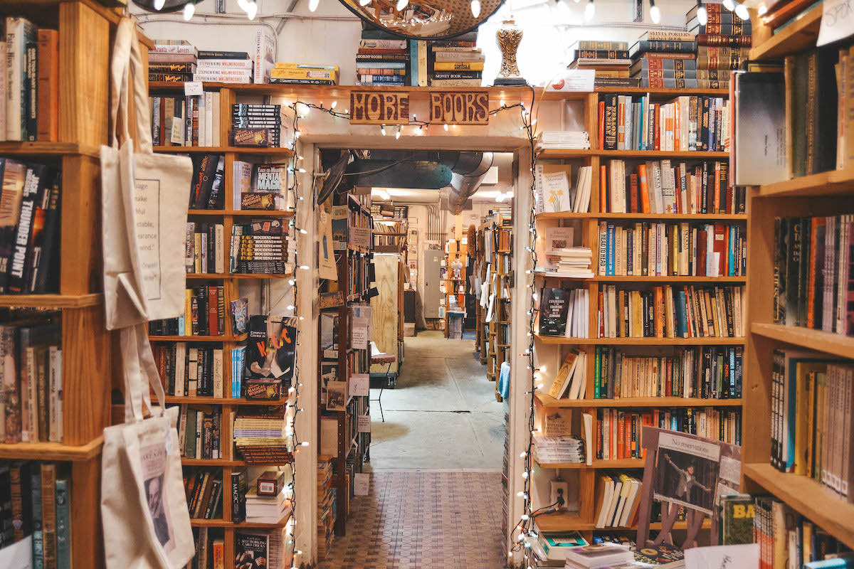 Inside a used bookstore in Wilmington, NC.