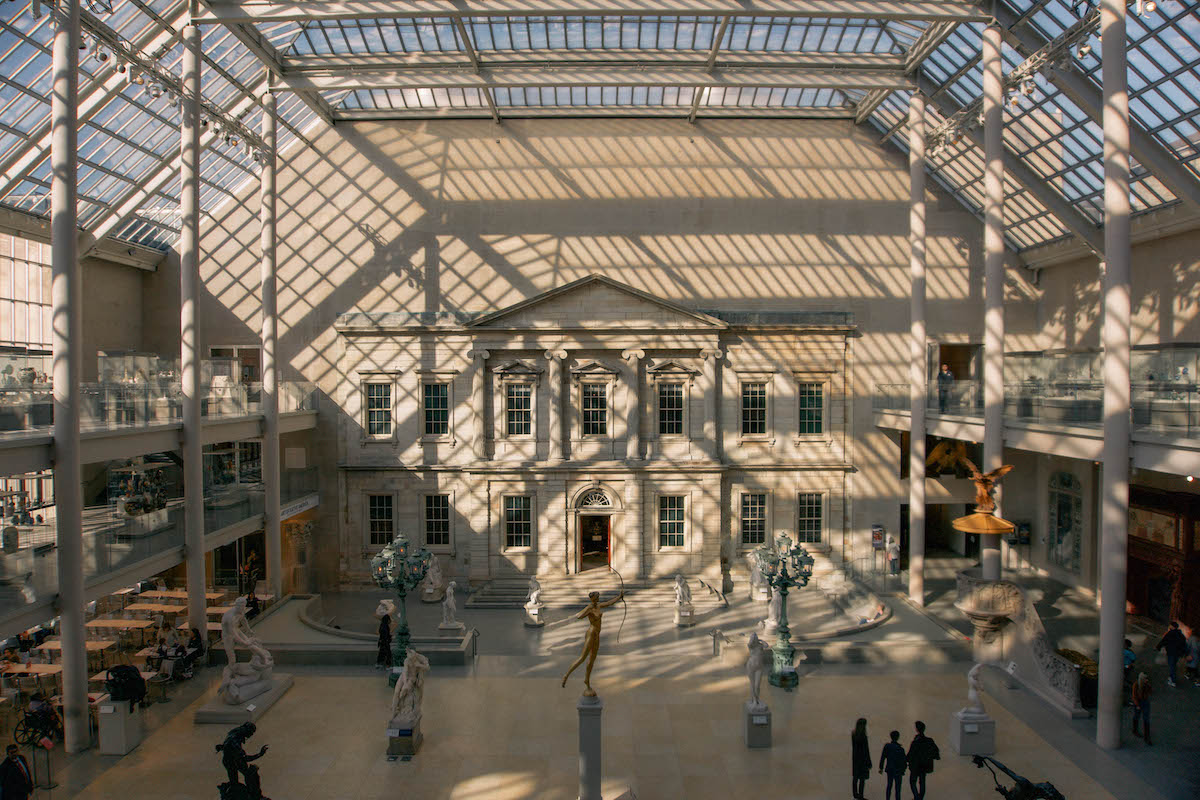 inner courtyard of the Met Museum of Art in NYC