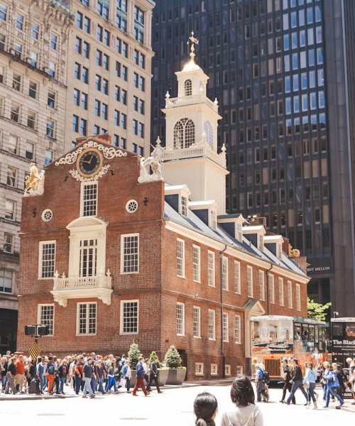 Boston's Old State House, viewed from across the street.