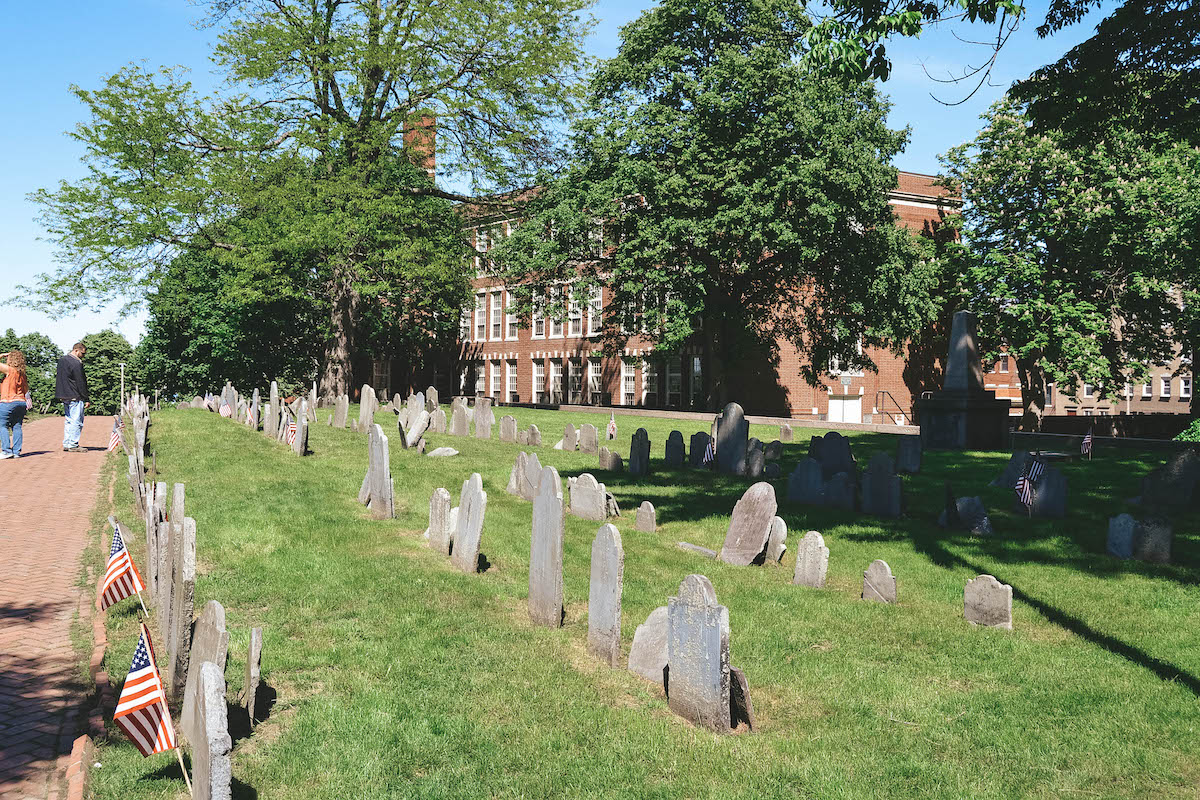 Gravestones at Copp's Hill Burying Ground in Boston. 