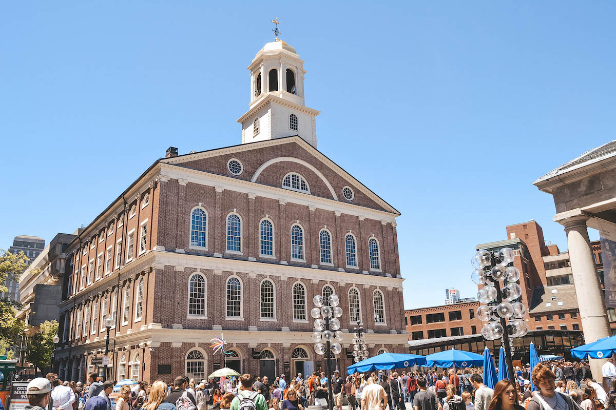 The back of Faneuil Hall in Boston. 