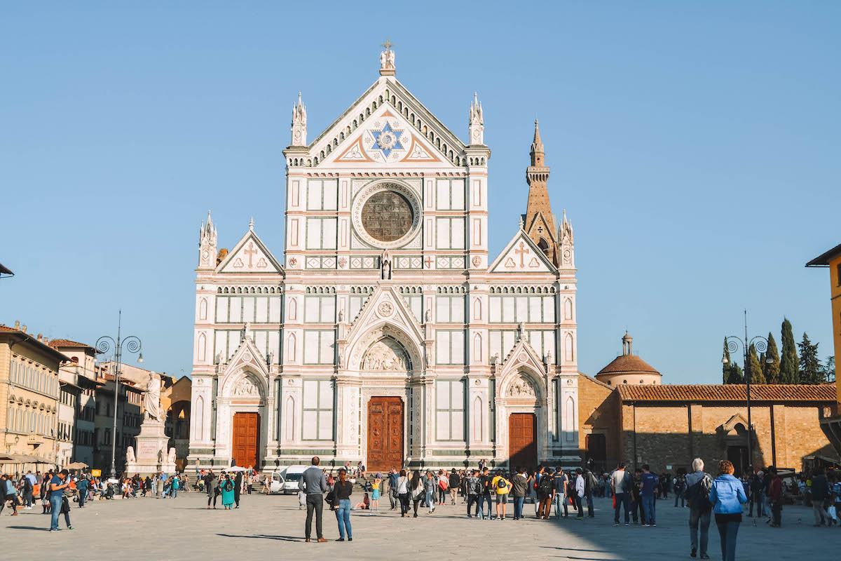 Front of the Basilica di Santa Croce in Florence, Italy
