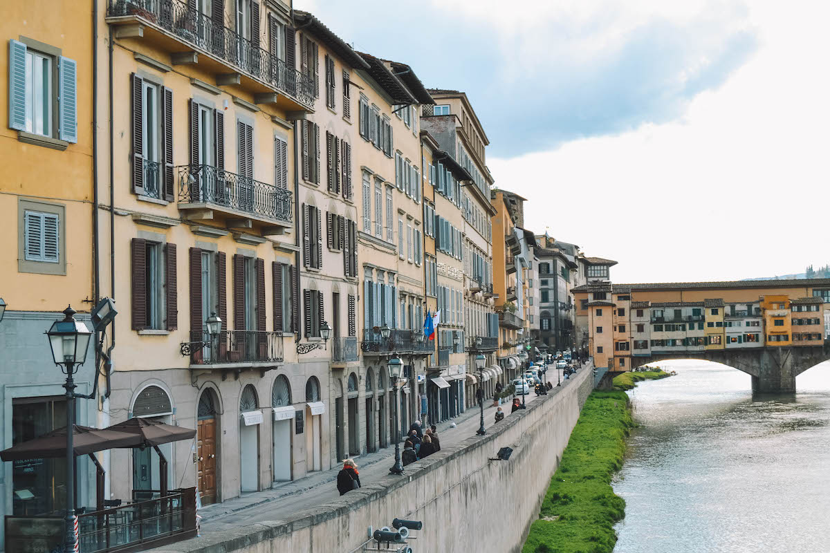 A street along the river in Florence