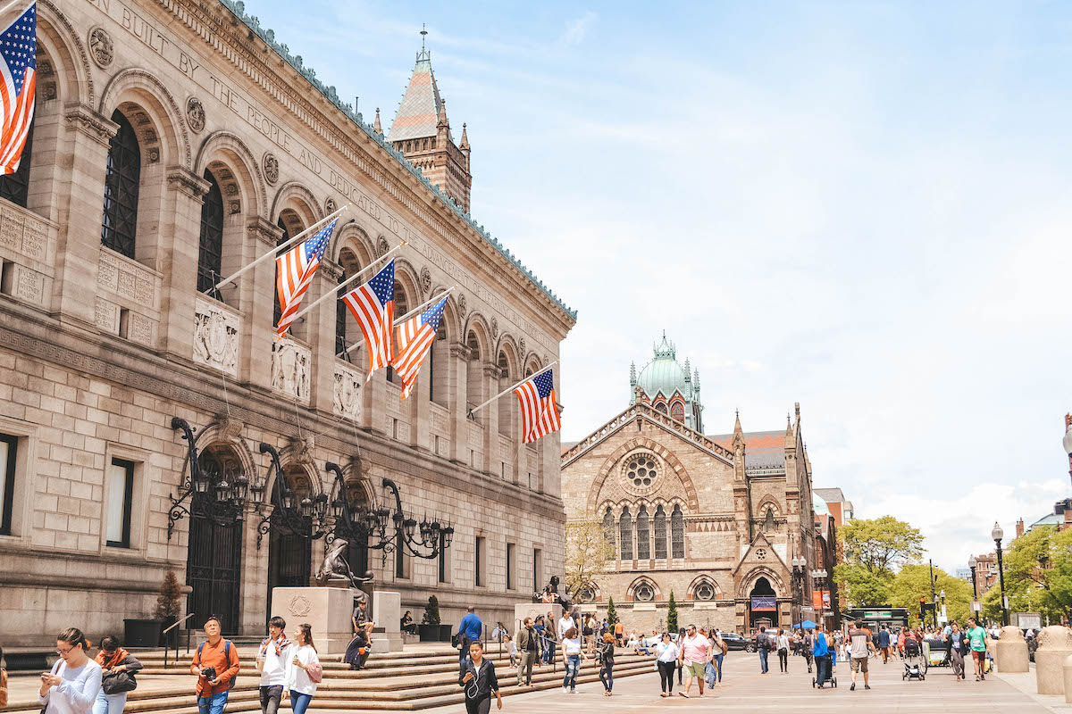 Facade of the Boston Public Library. 