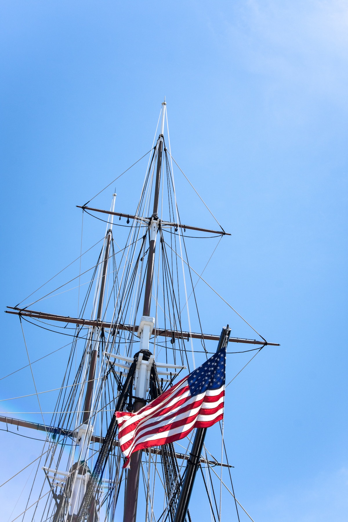 Masts of the USS Constitution in Boston. 