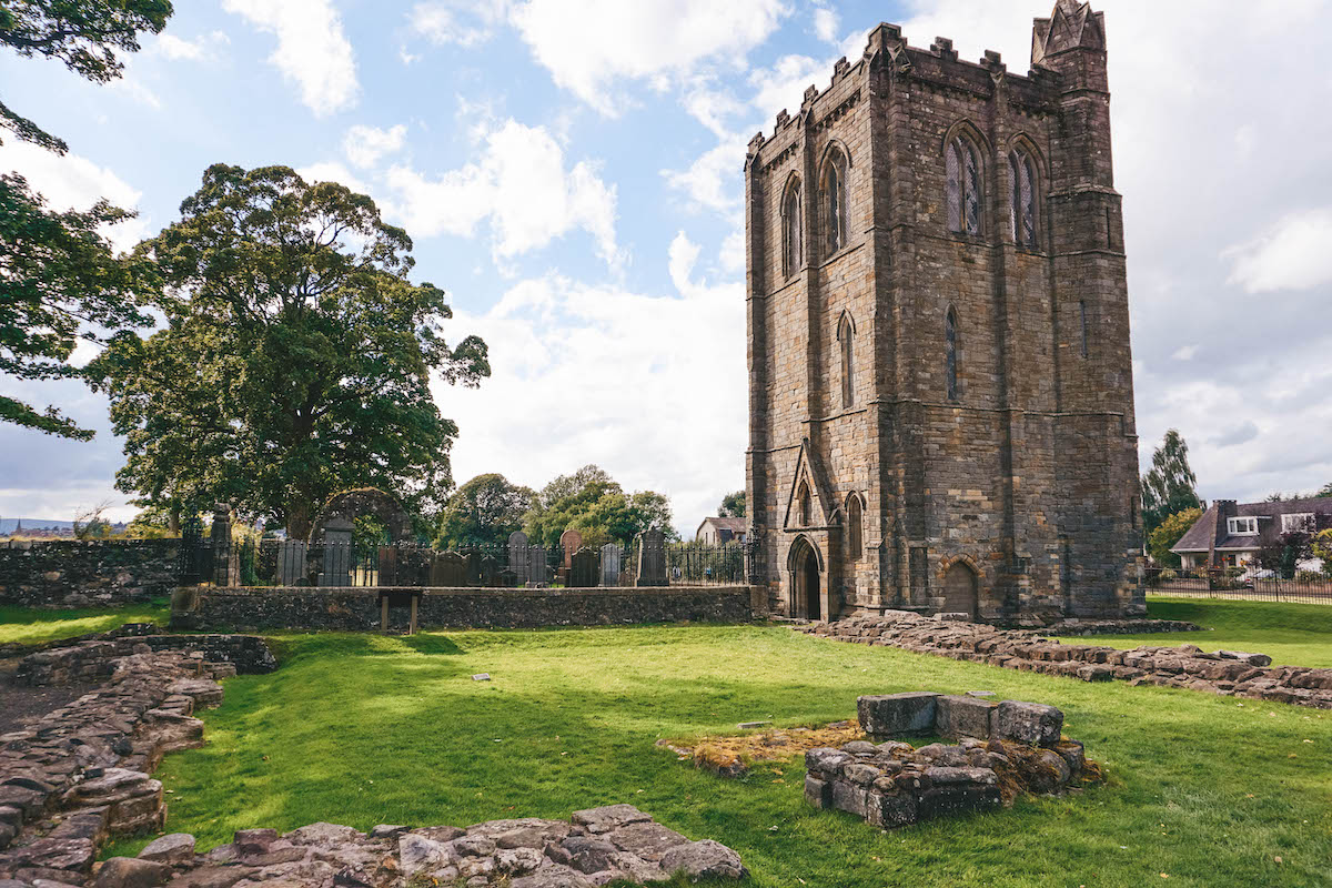 Ruins of Cambuskenneth Abbey in Stirling, Scotland. 