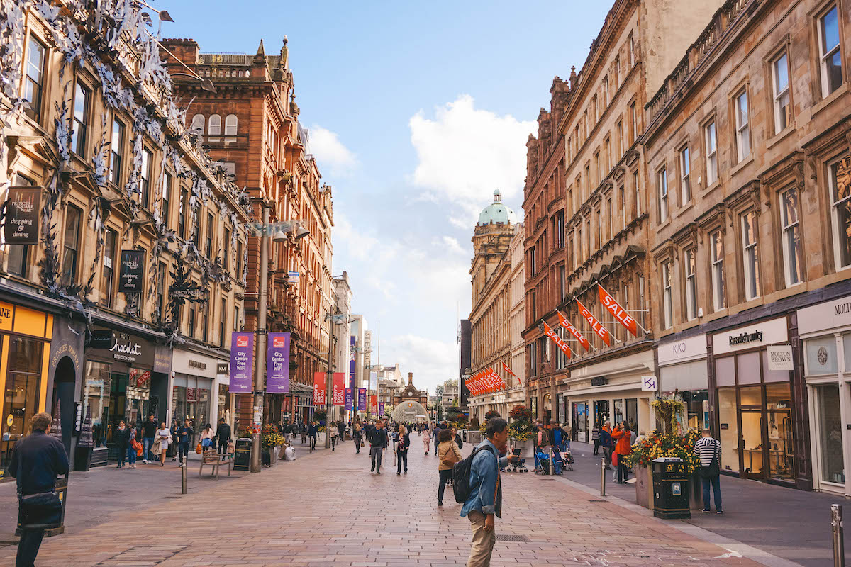 A view down Buchanan Street in Glasgow. 