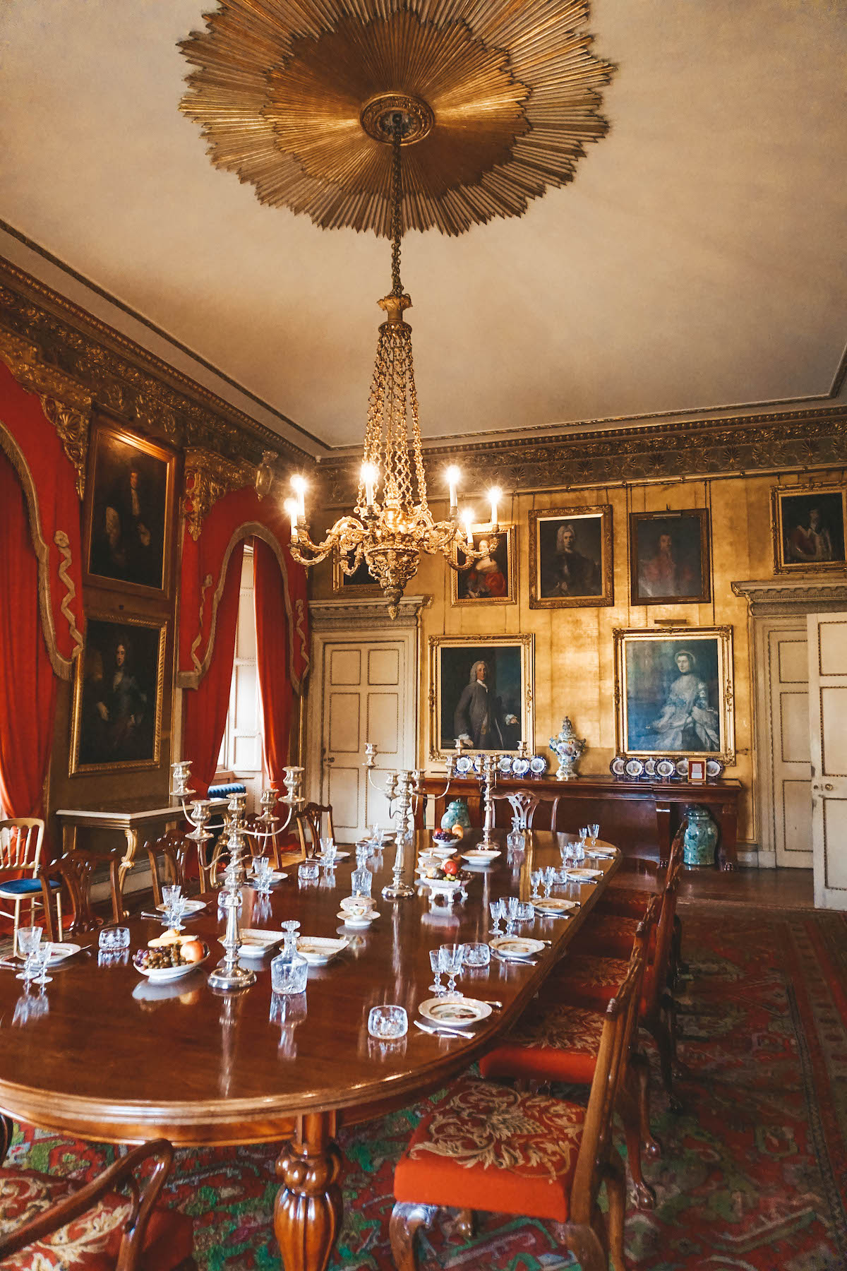 Inside the formal dining room at Hopetoun House. 