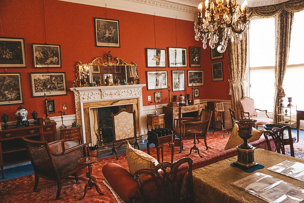 A red room in Lauriston Castle. 