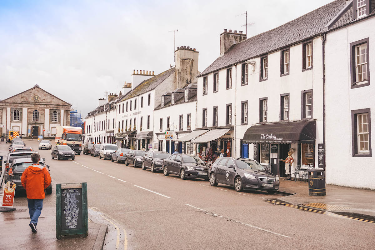 The quaint main street in Inveraray. 