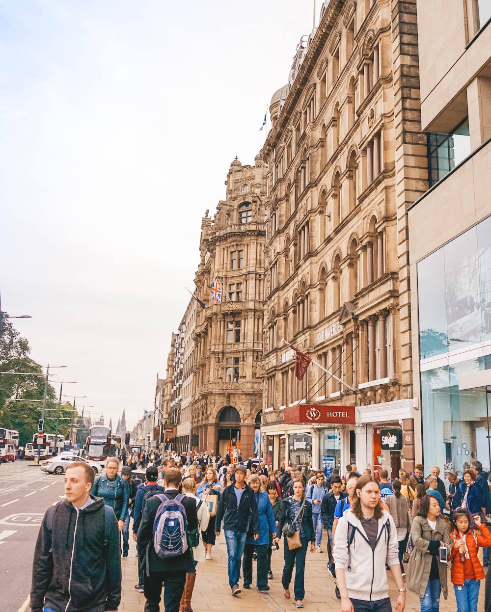 A view down Princes Street in Edinburgh. 