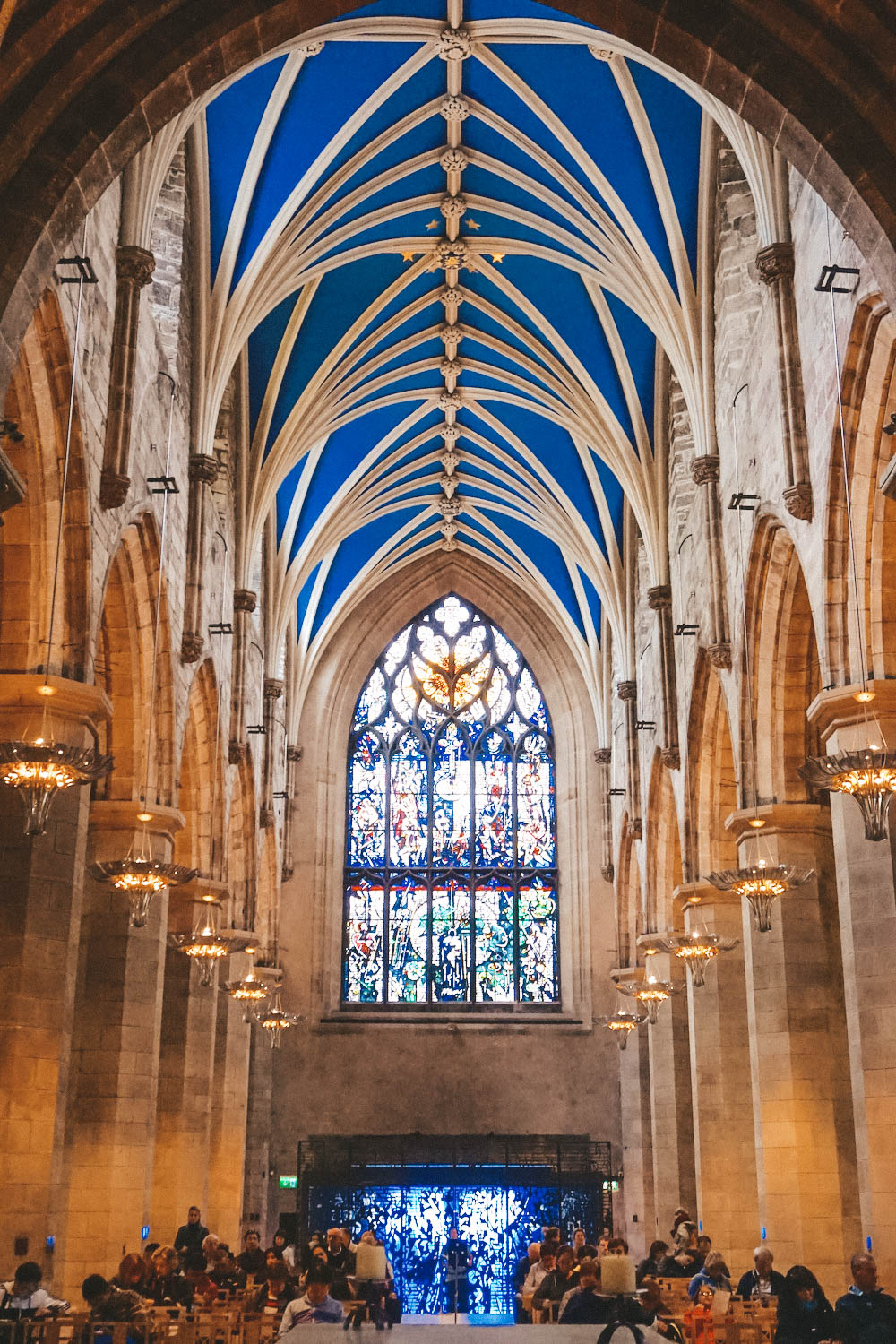 A view of the ceiling in St Giles Cathedral in Edinburgh. 