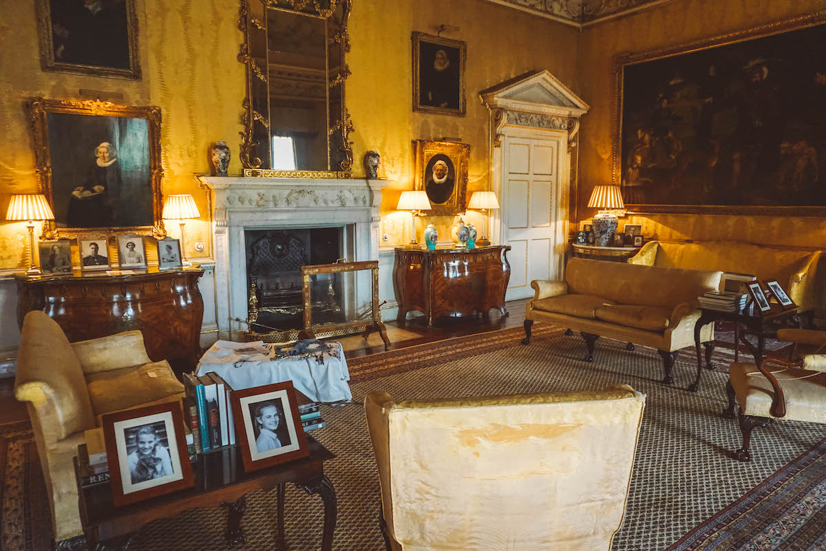 Inside the yellow drawing room at Hopetoun House. 