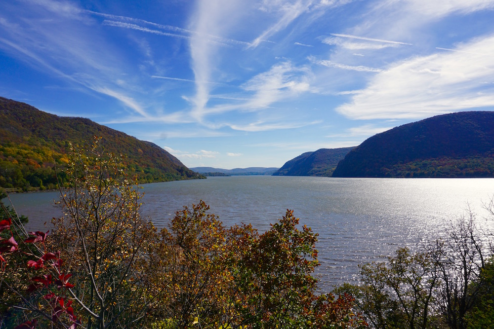 View of the Hudson River Valley, as seen from Bannerman Island near Beacon NY