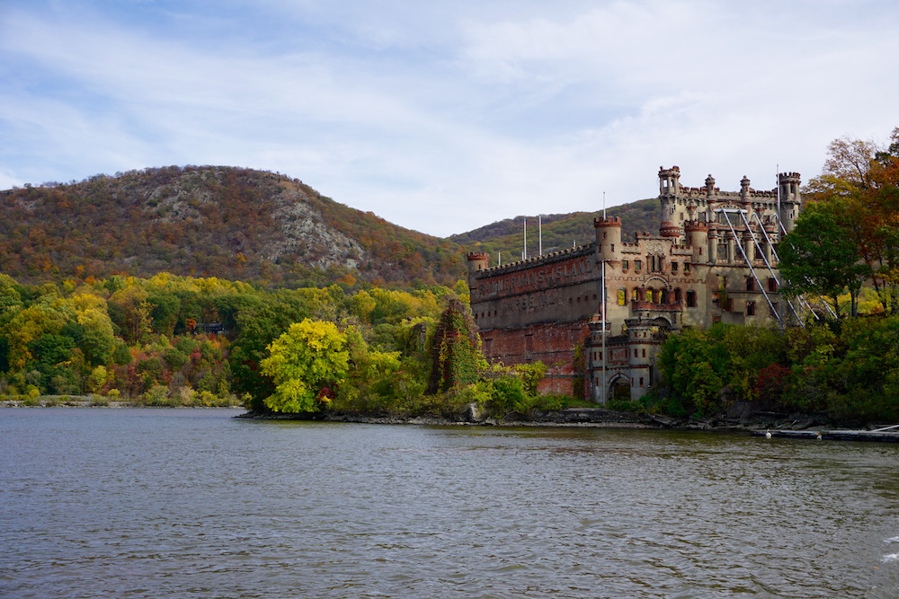View of Bannerman Island from the Hudson River in Beacon NY 