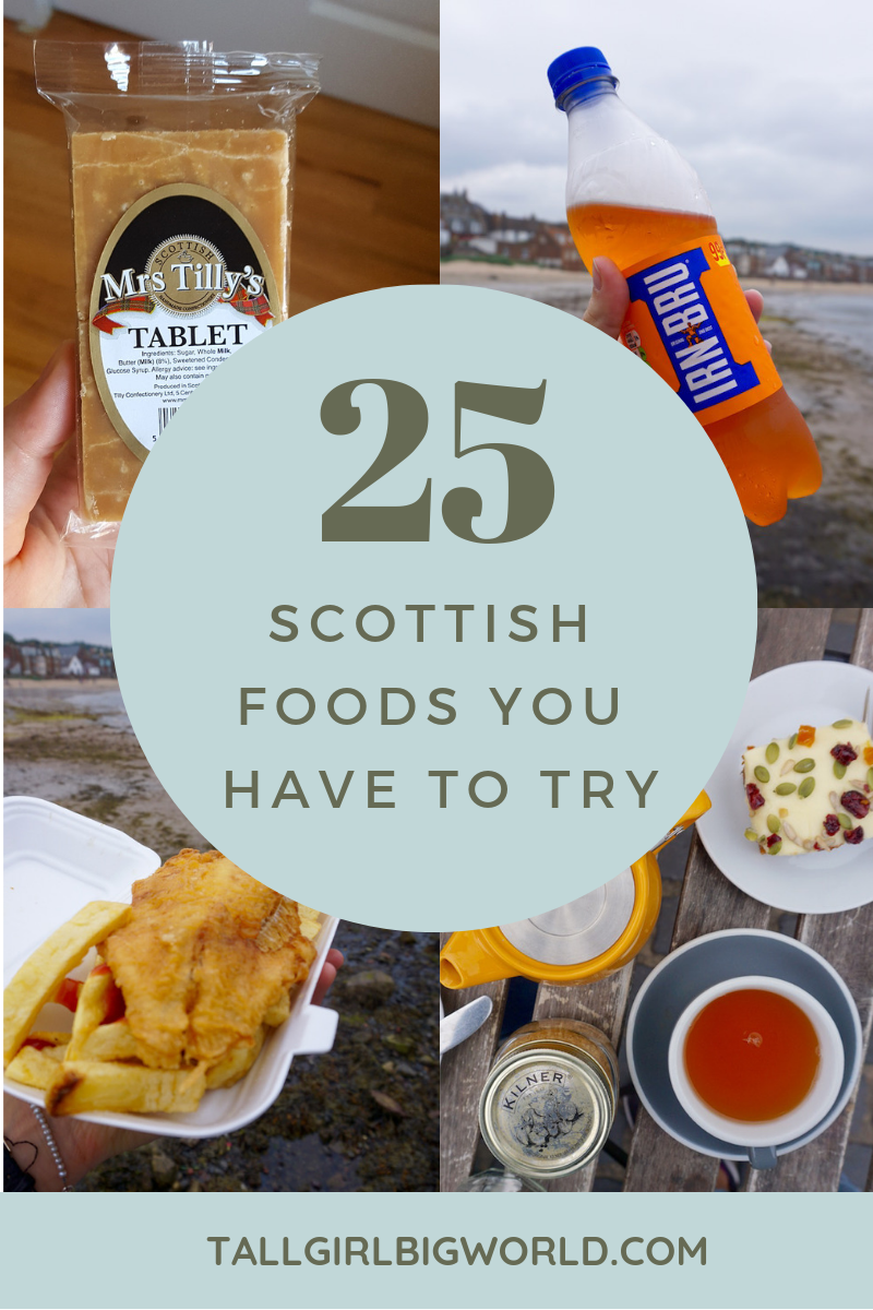 Not sure what to eat in Scotland? Scotland has lots of great eats you won't find anywhere else! Here are 25 Scottish foods you NEED to try while you're abroad. #Scotland #Scottish #UK #UnitedKingdom #UKTravel #ScotlandTravel #Food #BucketList #VisitScotland