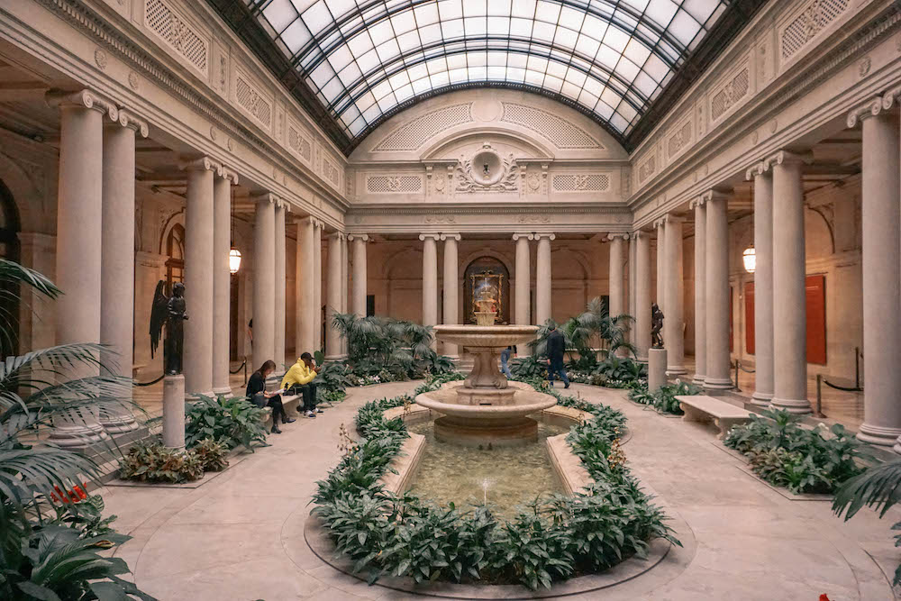 The inner courtyard of the Frick Collection in NYC. 