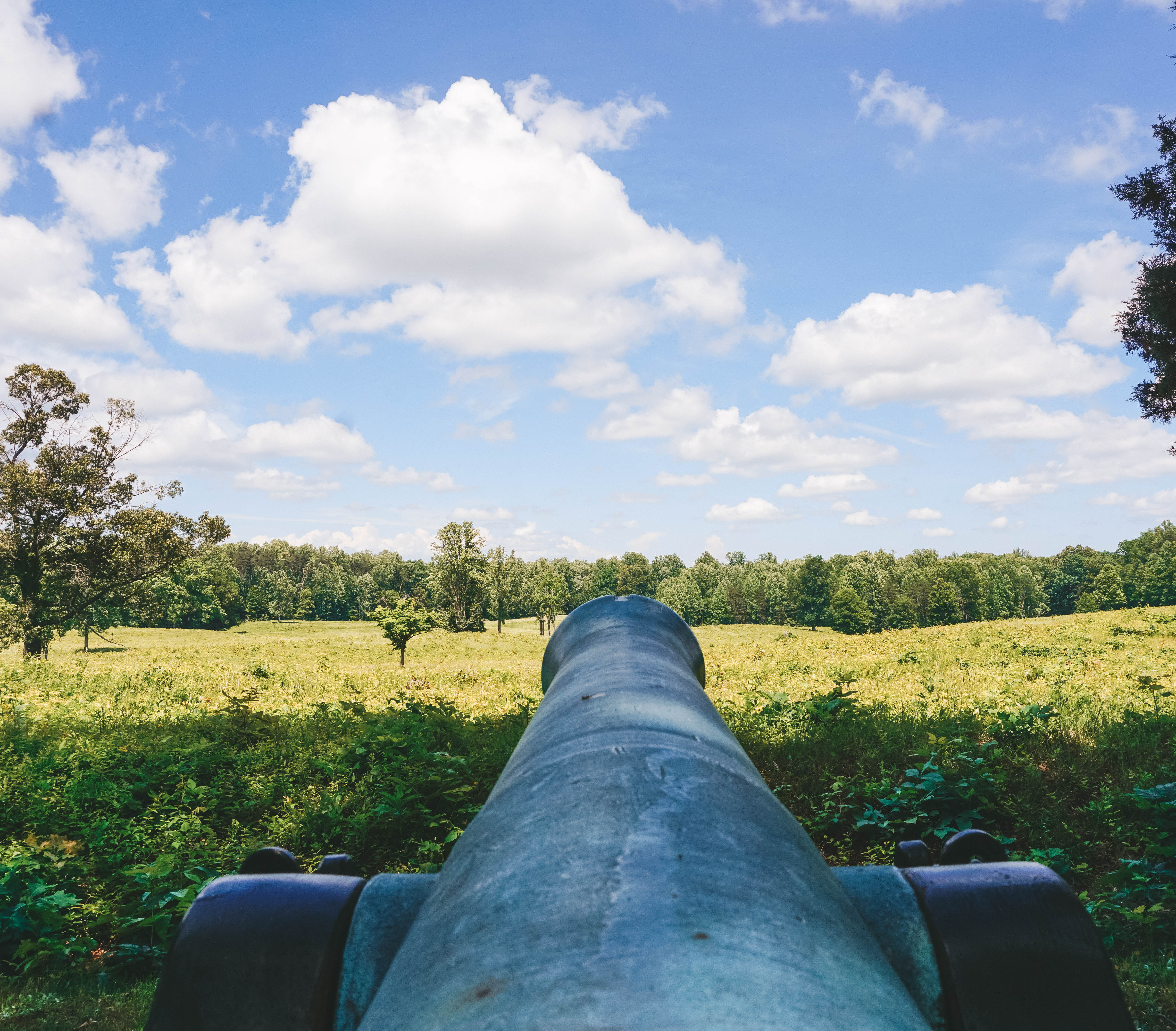 View down the barrel of a cannon in Fredericksburg VA. 