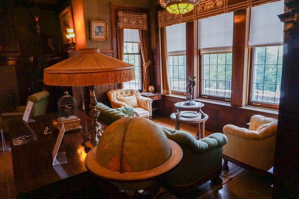 The cozy study in the Congdon mansion. 