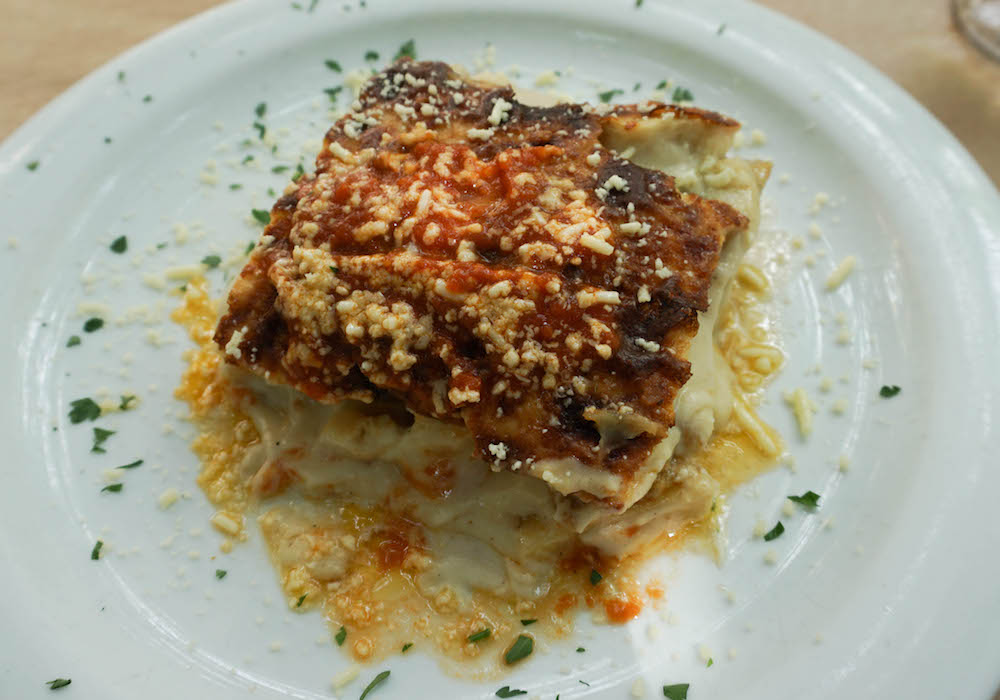 A plate of moussaka. 