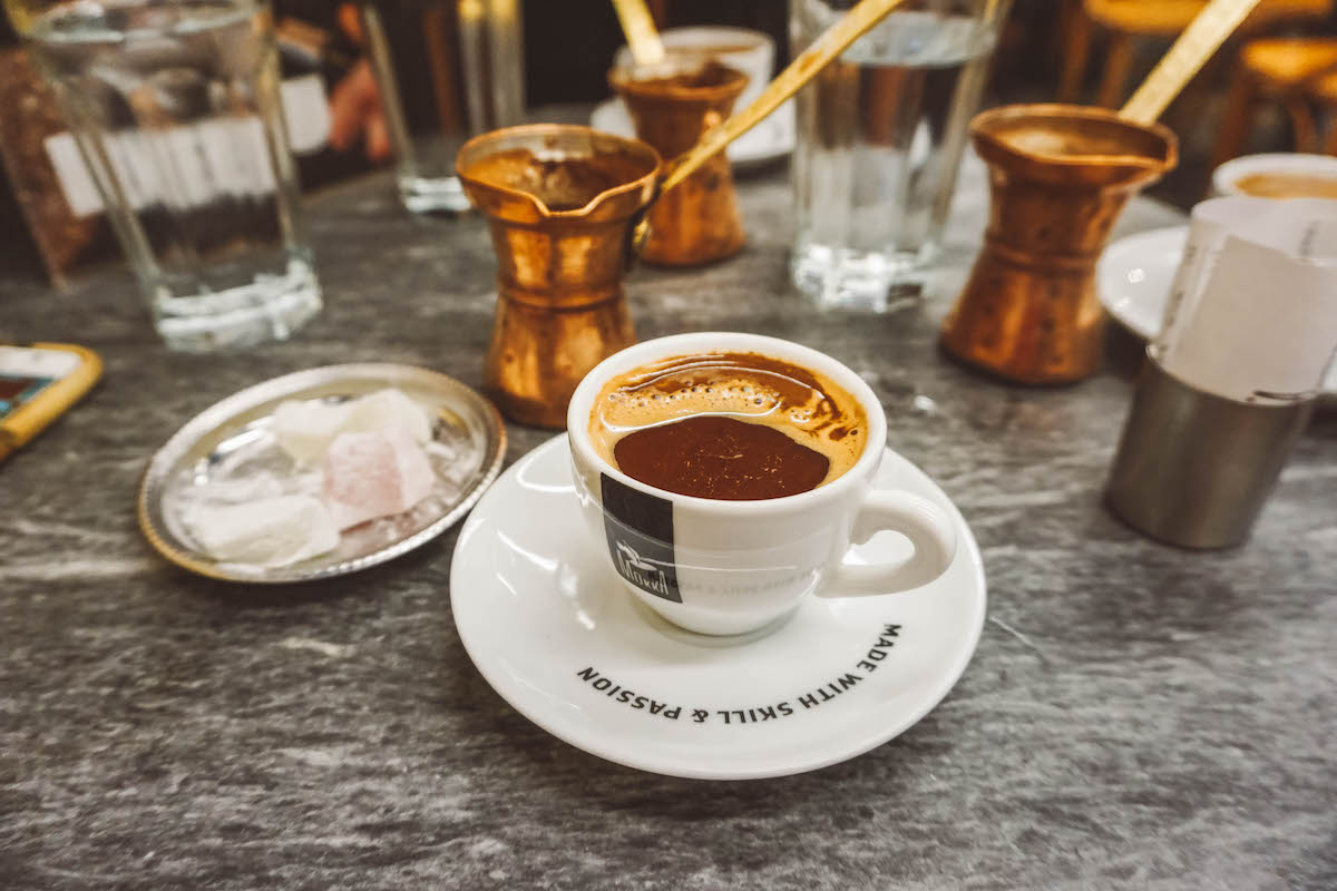 Authentic Greek coffee at Mokka in Athens. 