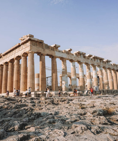 The Parthenon on a sunny morning.