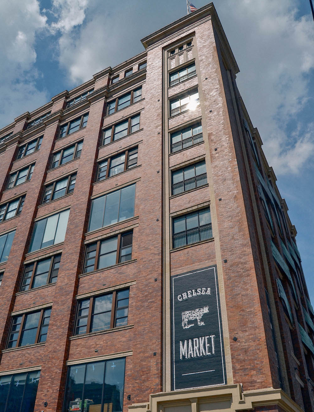 Front view of Chelsea Market in NYC. 