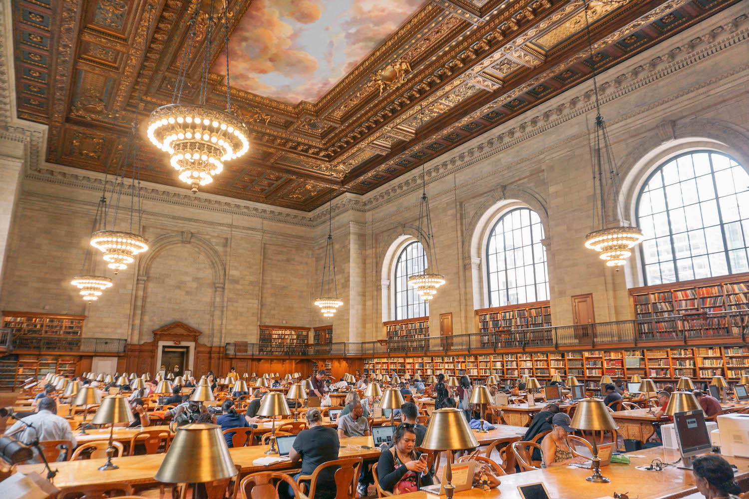 The Rose Reading Room in the New York Public Library. 