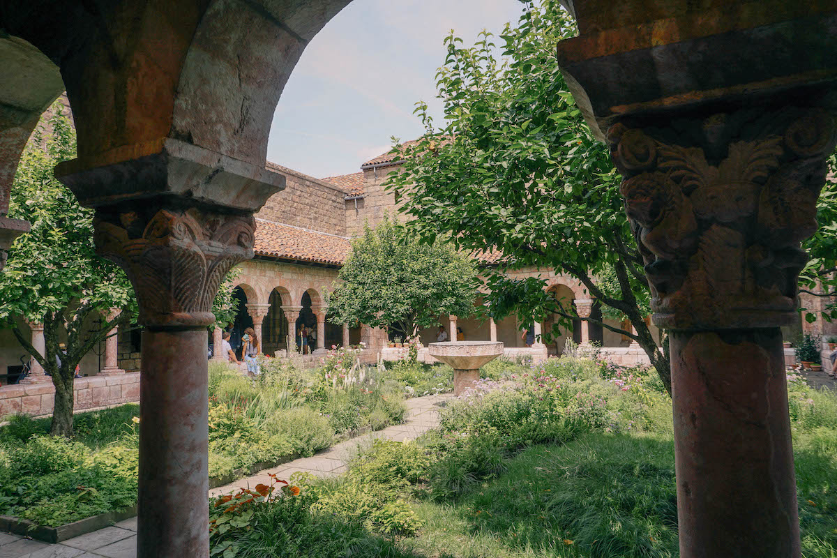 The inner garden of The Met Cloisters in NYC. 