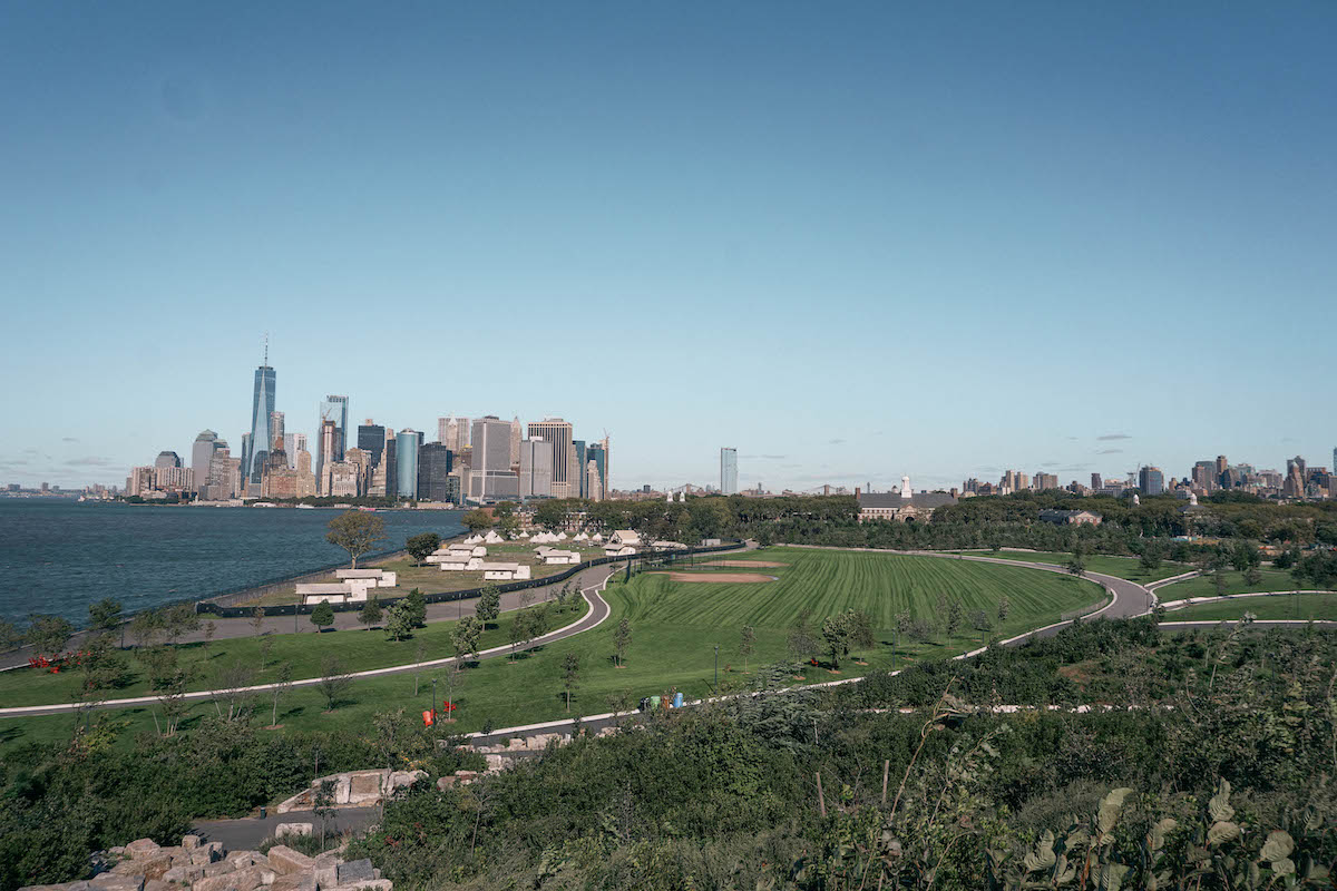 Governors Island, with FiDi in the background. 