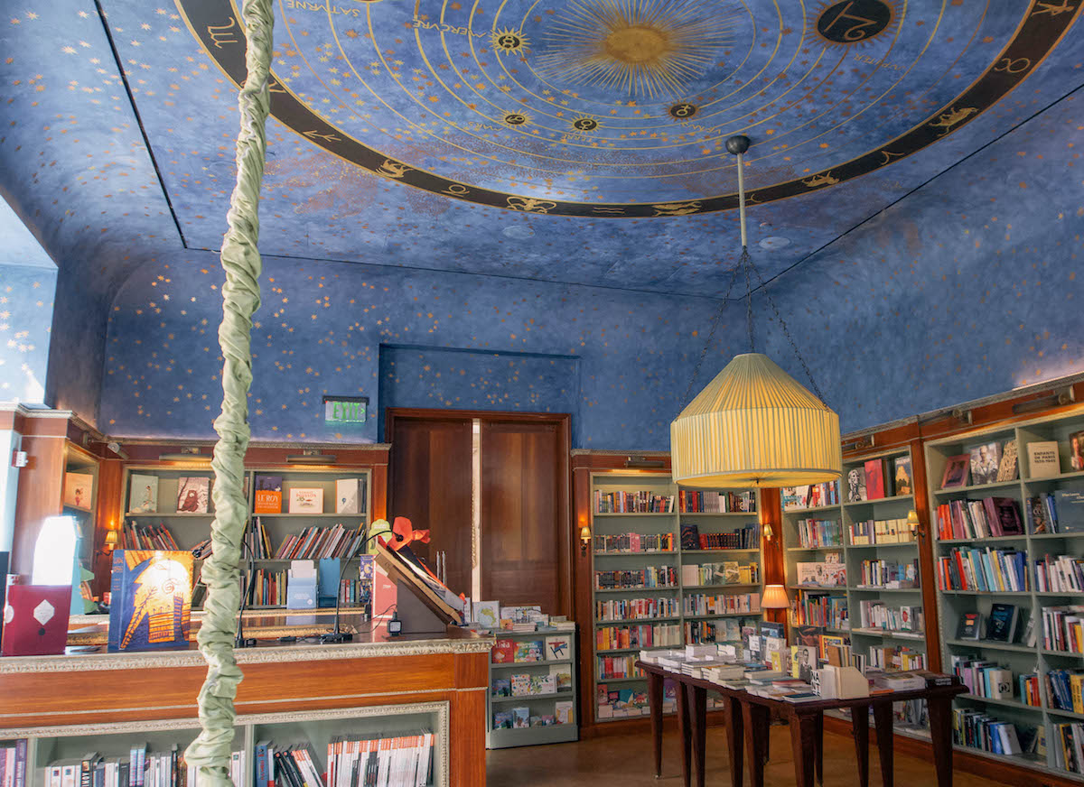 Albertine bookstore ceiling mural in NYC