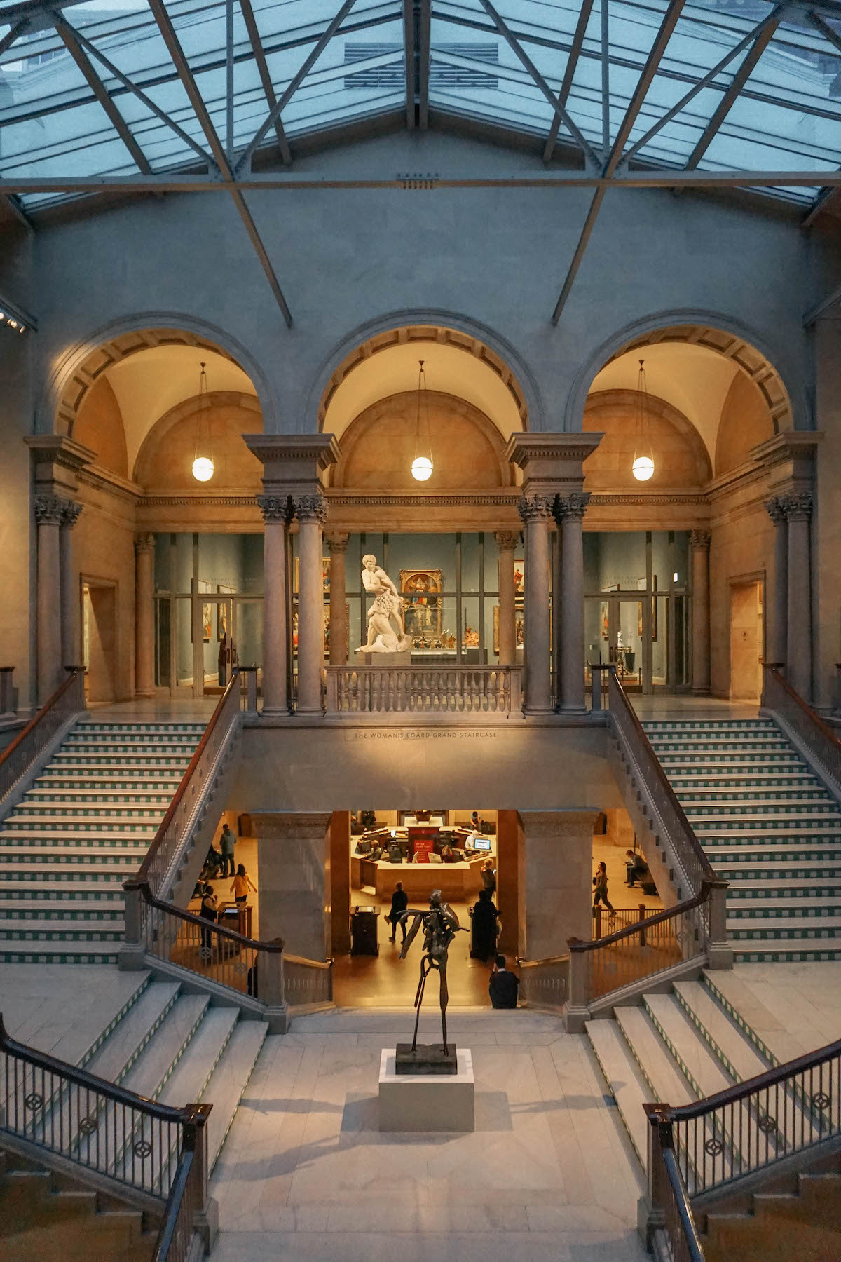 Inside hall of the Art Institute in Chicago. 