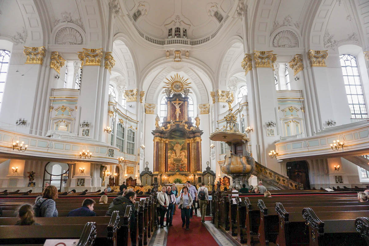 photo of interior of St. Michael's church in Hamburg