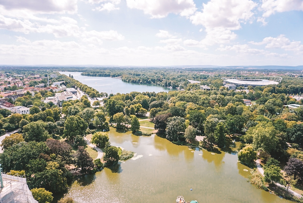 A view of the Maschsee in Hannover from above