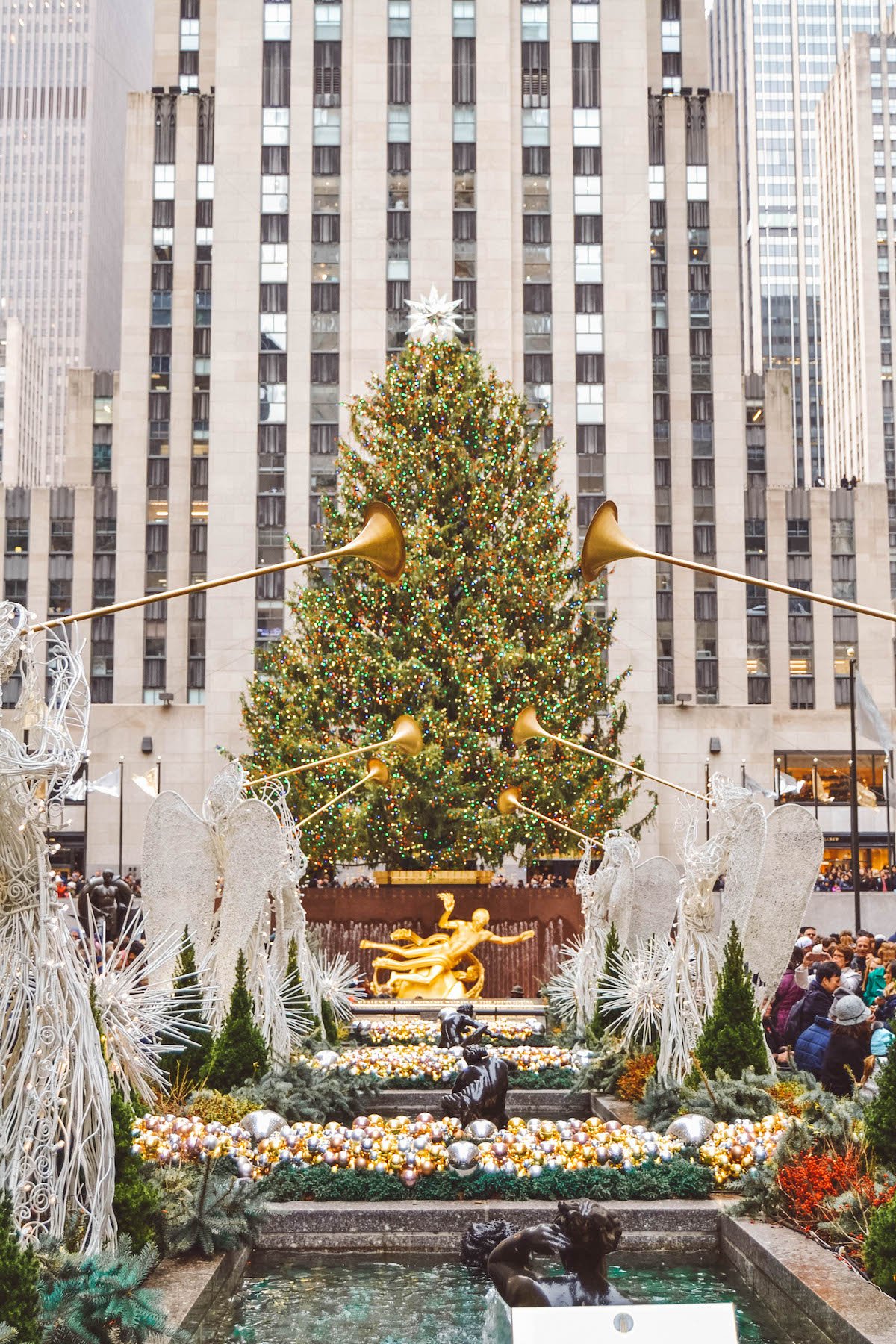 The Christmas tree at Rockefeller Center in NYC. 