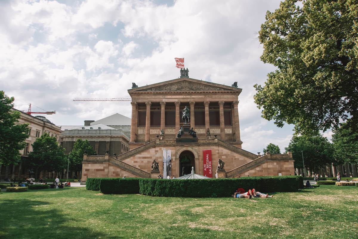 The Alte Nationalgalerie on Museum Island in Berlin, on a sunny day. 