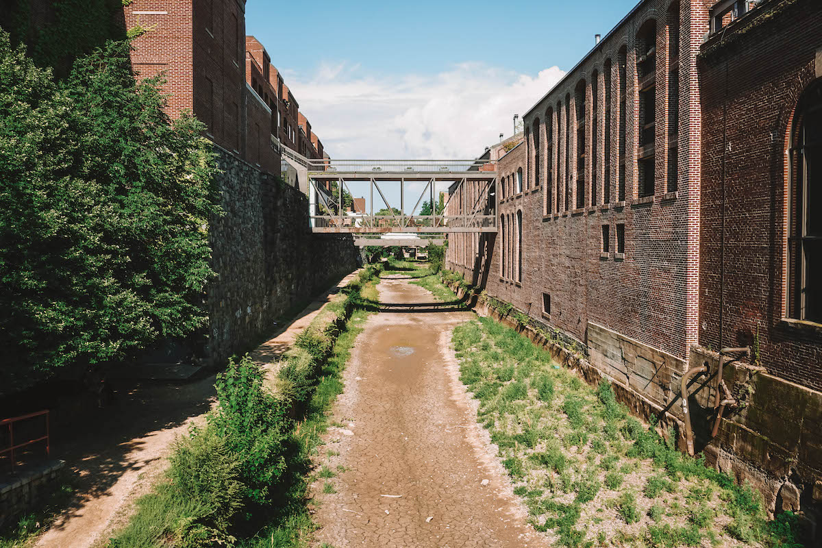 A dry canal near Georgetown DC.