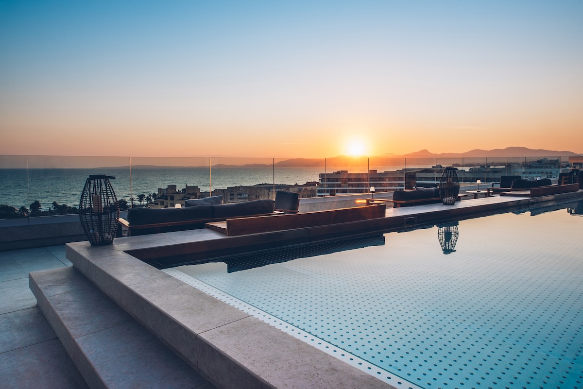 Rooftop pool at an Iberostar hotel in Palma