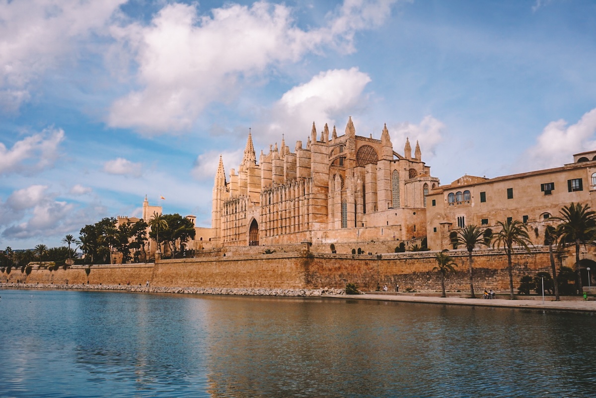 The Palma Cathedral seen from the Parc de la Mar