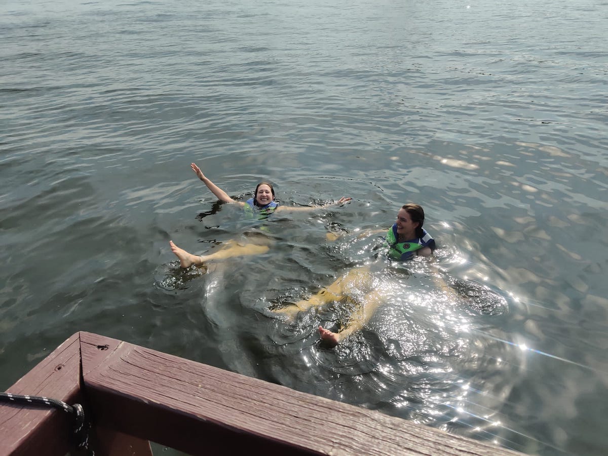 Swimming in a lake in Berlin.