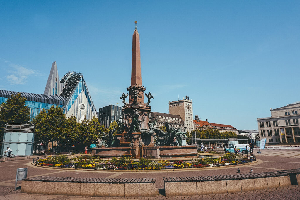 Fountain at Augutusplatz in Leipzig