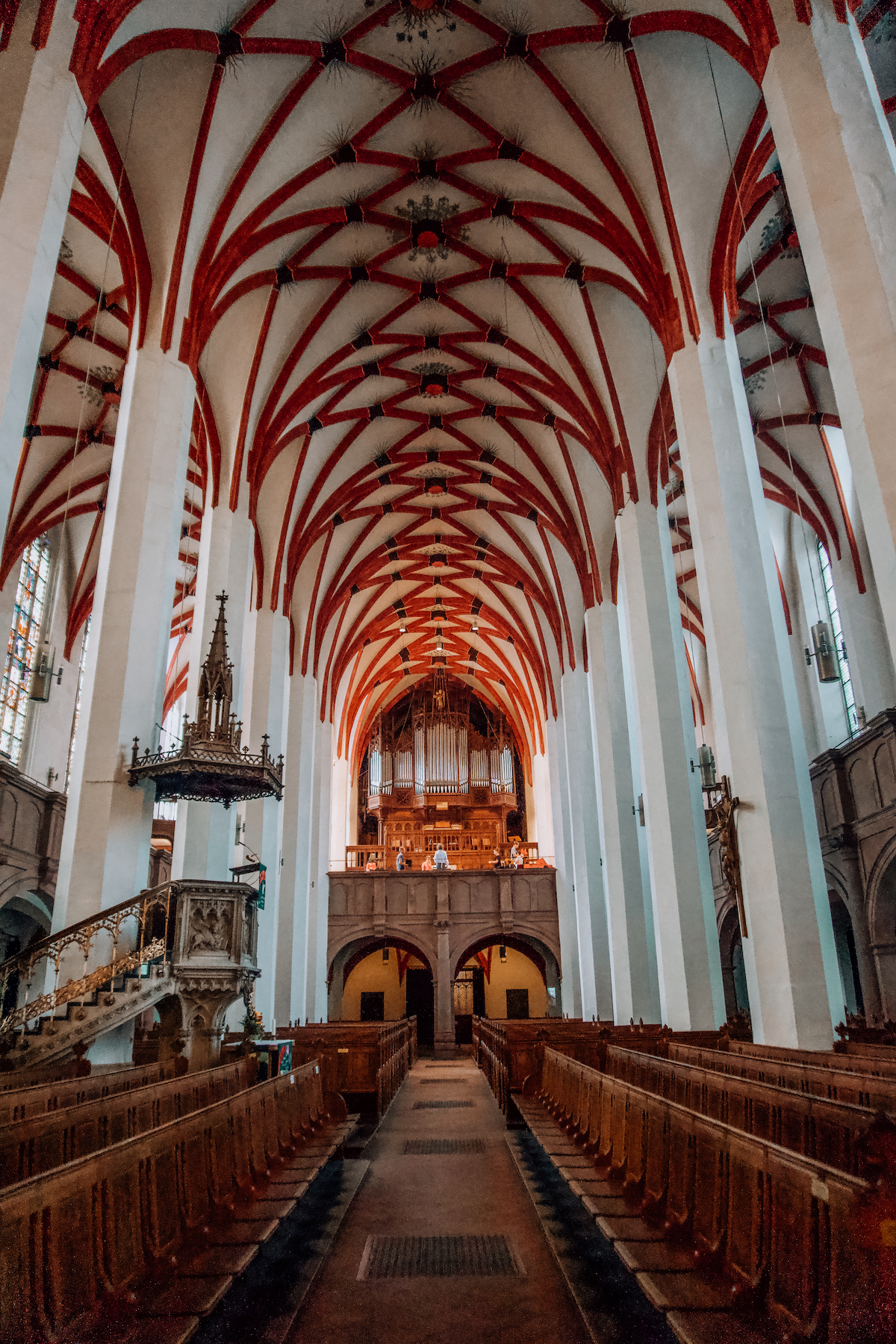 Interior of Thomaskirche in Leipzig