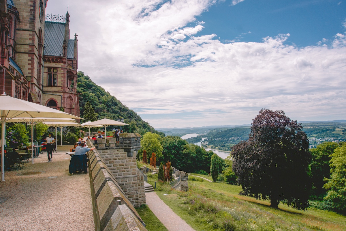 Back terrace of Drachenburg Castle