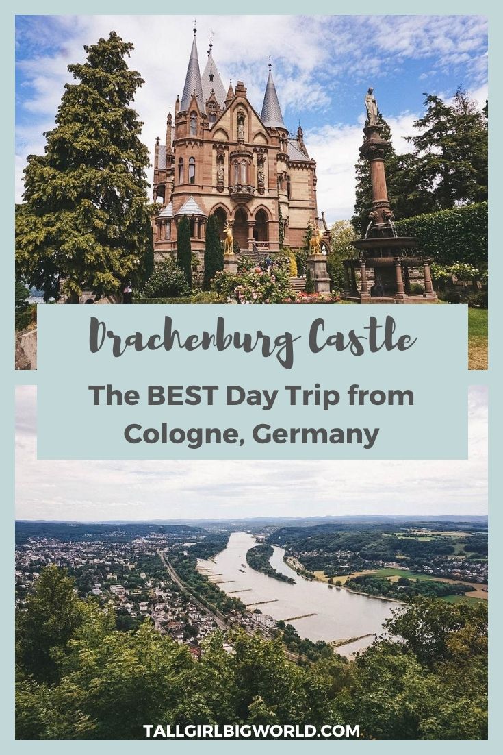 Looking for an epic day trip from Cologne? Look no further than Drachenburg Castle! It's a stunning castle near the Rhine River with a unique history. #castle #germany #cologne #castles #europe #drachenburg #drachenfels