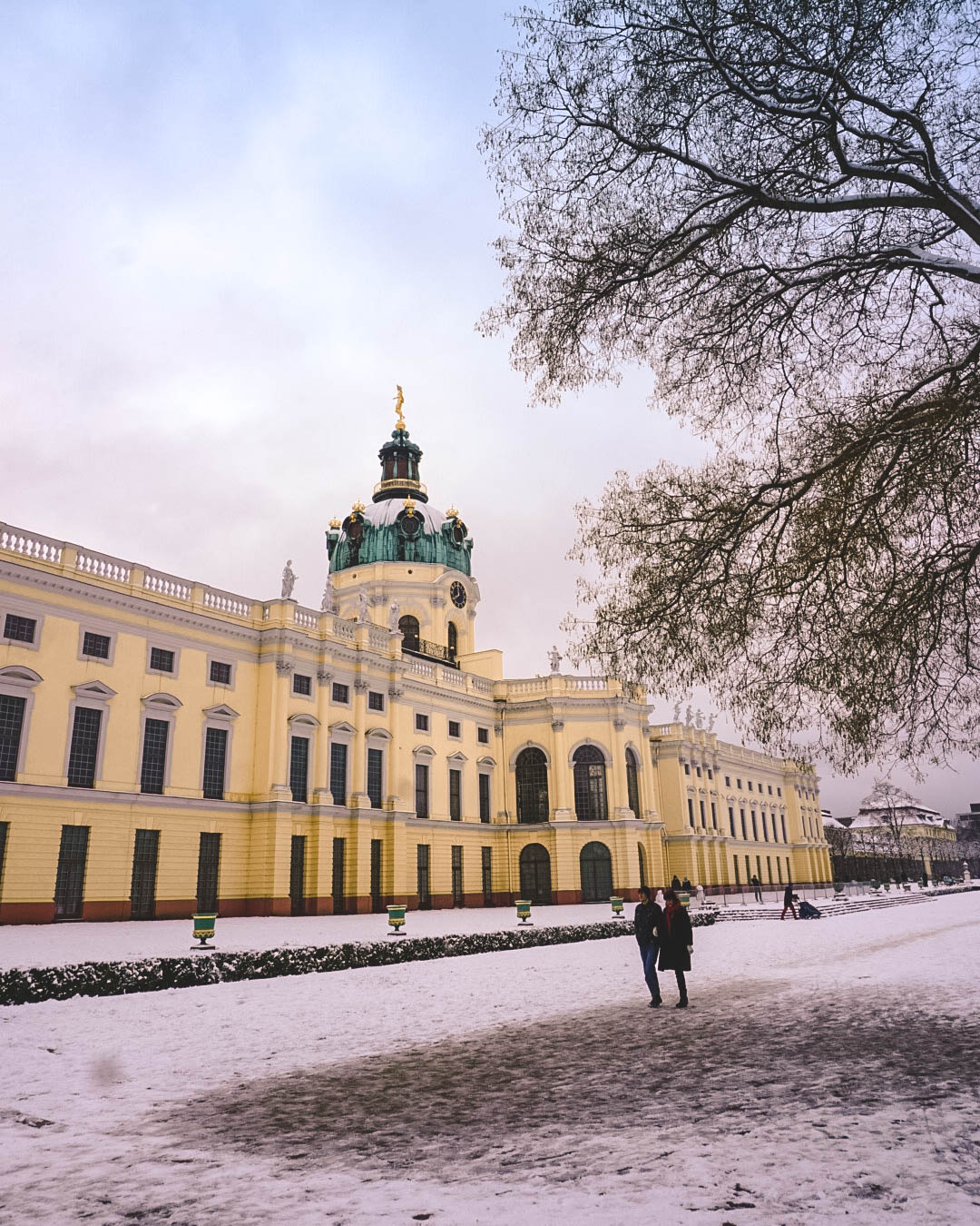 Charlottenburg Palace in the winter, viewed from the side