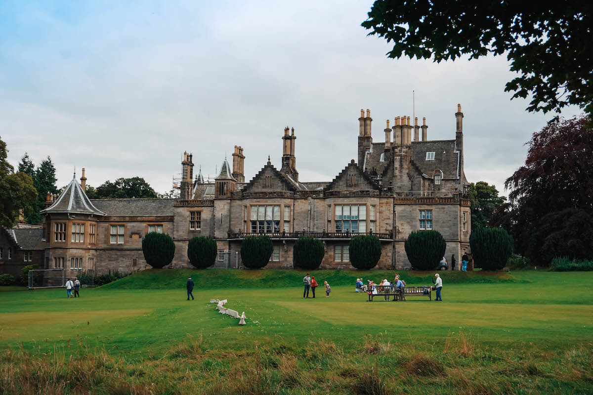 The cricket lawn behind Lauriston Castle. 