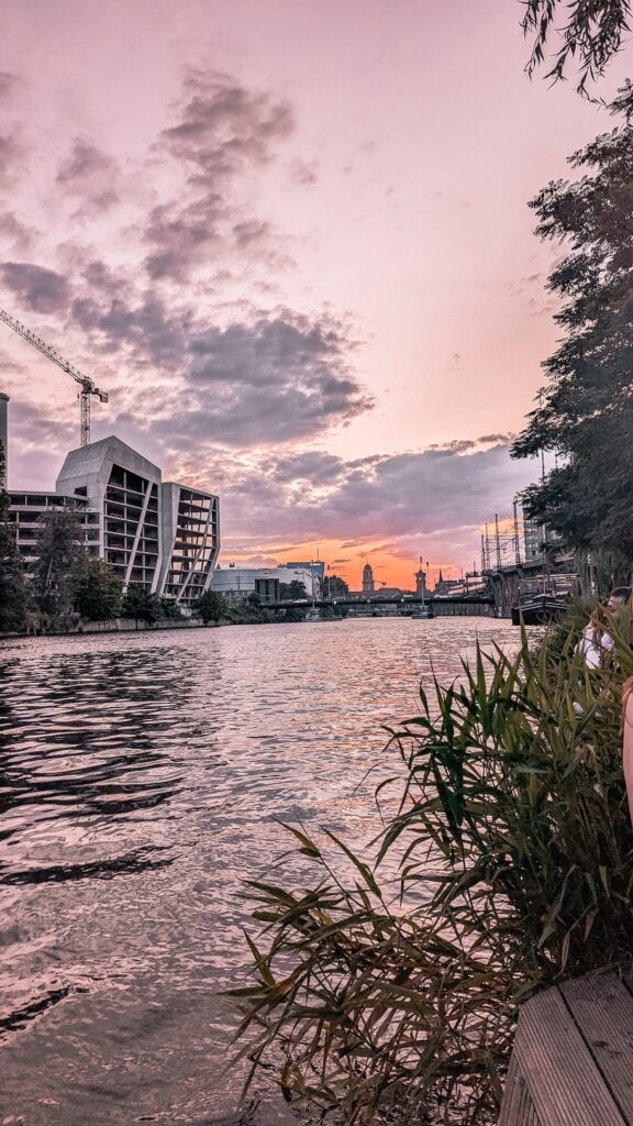 Spree River at sunset, by Holzmarkt 25