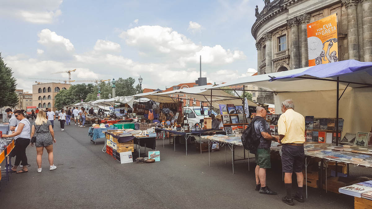 Flea market outside the Bode Museum in Berlin. 