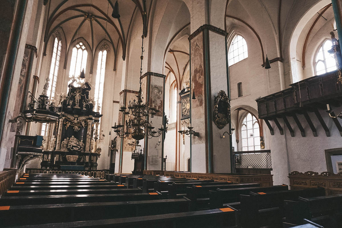 Inside St. Jacob's Church in Luebeck. 
