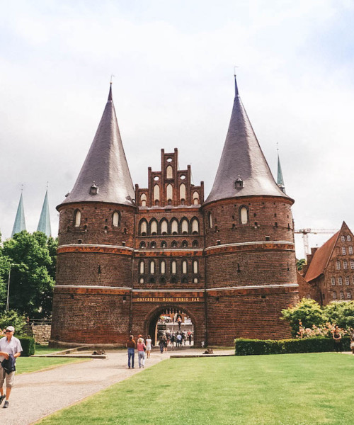 Holstentor gates in Luebeck Germany.